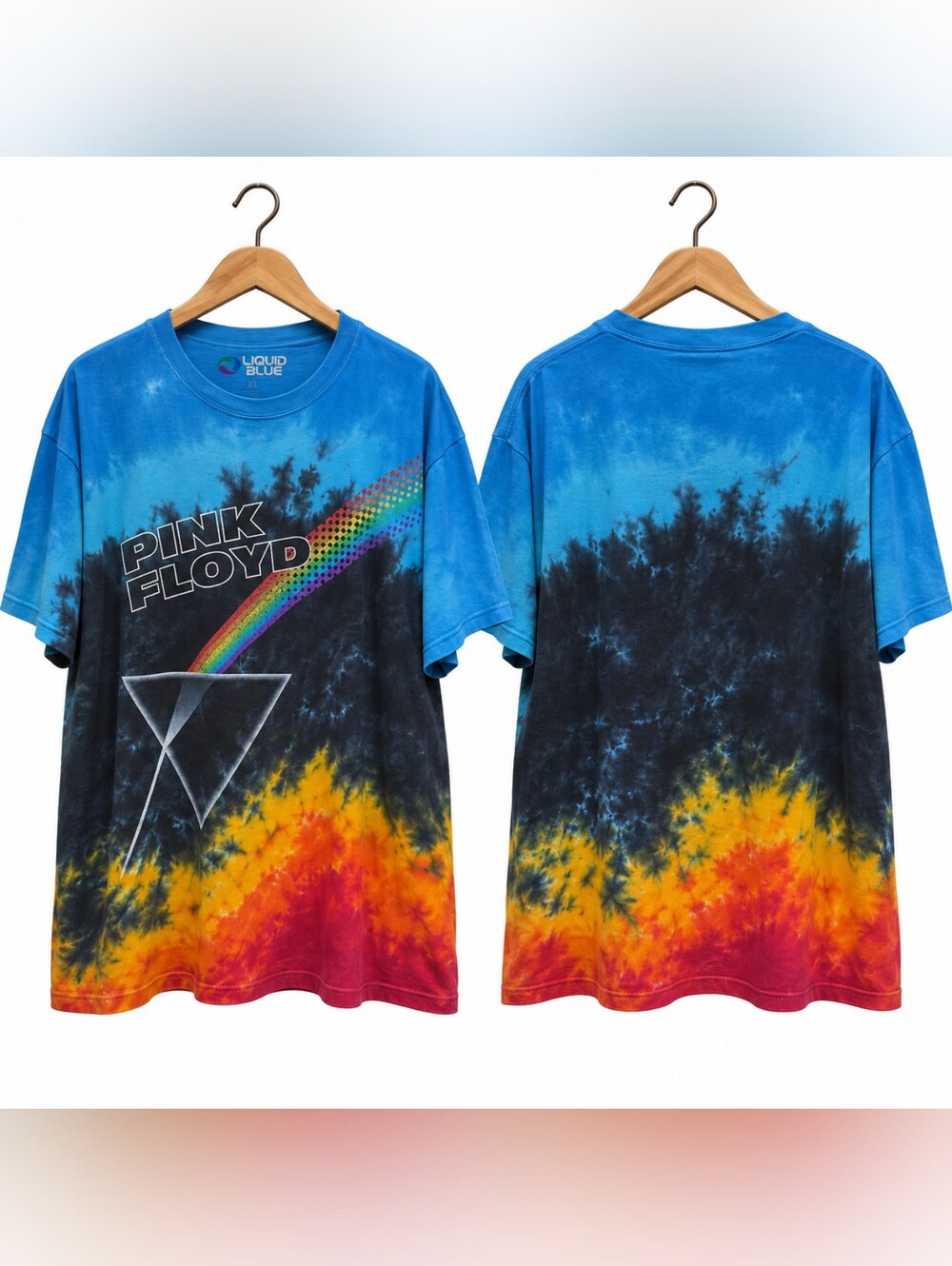 Liquid Blue Pink Floyd Pulse V Tie-Dye T-Shirt Blue & Black